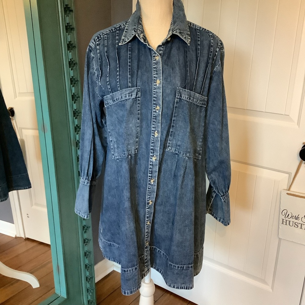 eShakti Blue‎ Denim Shirt